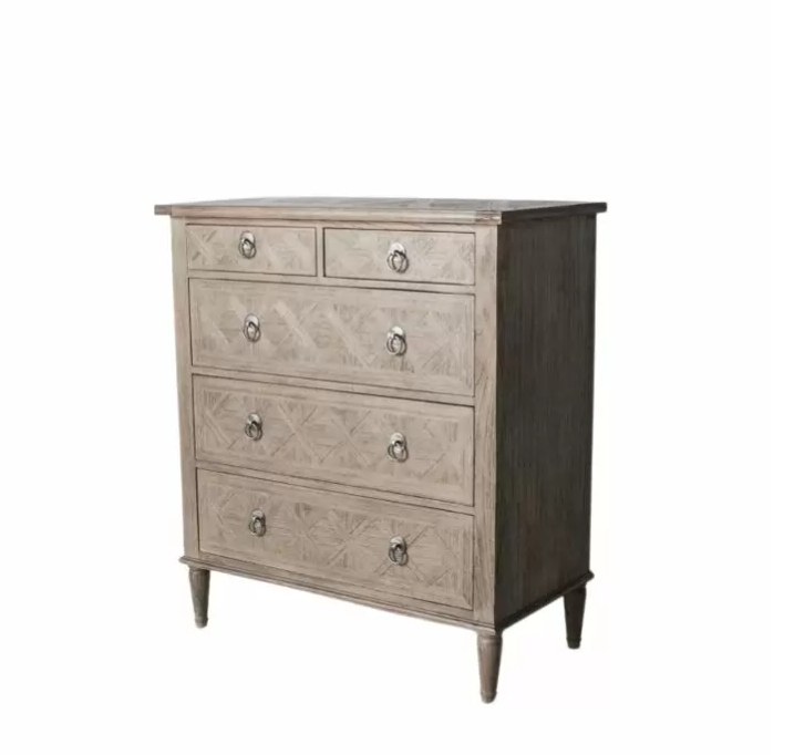 Monica Luxury French Style Wooden 5 Drawer Chest