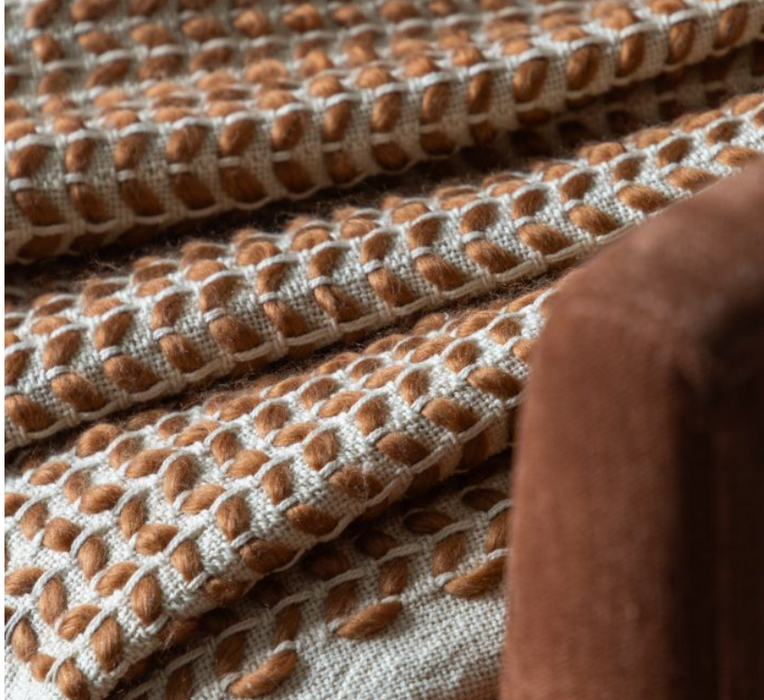 Denby Rust & Cream Woven Throw - 170 x 130 cm