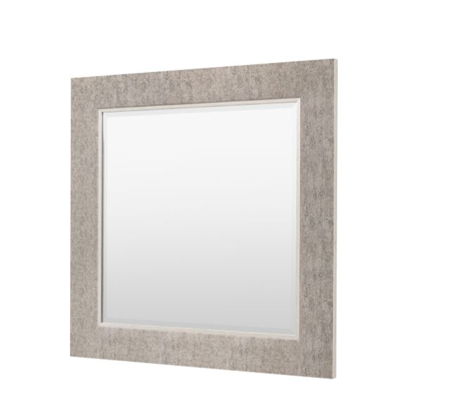 Elegant Silver Square Wall Mirror with Intricate Patterned Frame