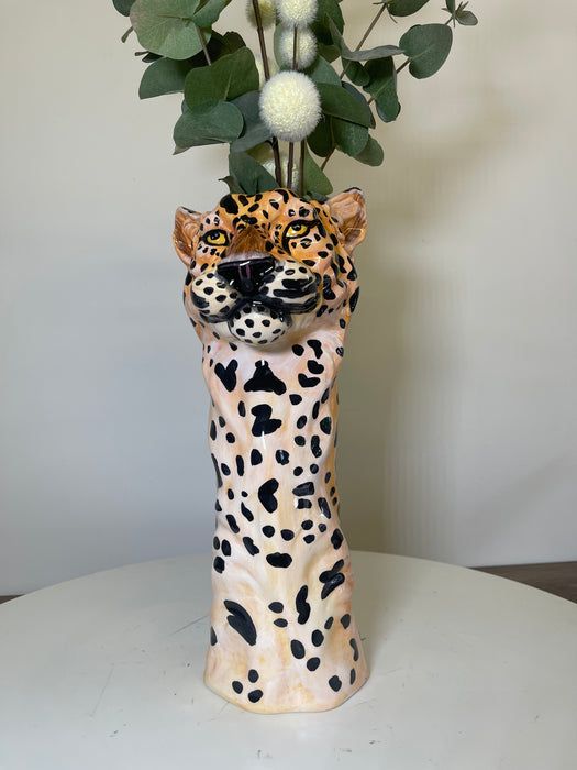 Stems Flower Vase, Tall, Ceramic, Leopards Head