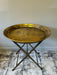 Lyon Side Tray Table, Aged Gold Metal, Round Top 