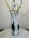 Flower Stem Vase, Clear Glass, Black, White 