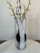 Flower Stem Vase, Clear Glass, Black, White 