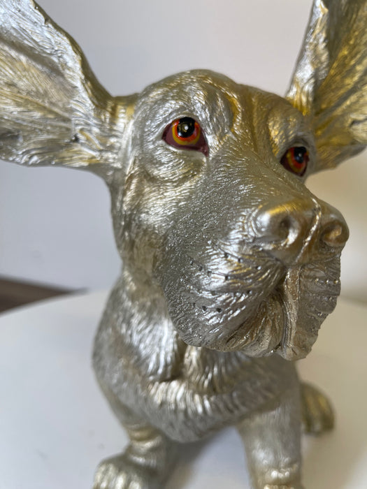 Decorative Antique Silver Dog (Bassett Hound) Ornament / Home Decor