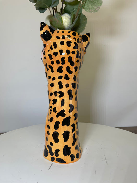 Stems Flower Vase, Tall, Ceramic, Leopards Head