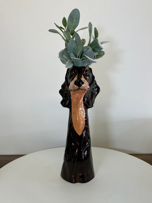 Dachshund Flower Stem Vase Tall Ceramic Black Decor Interiors Decor Interiors House Home