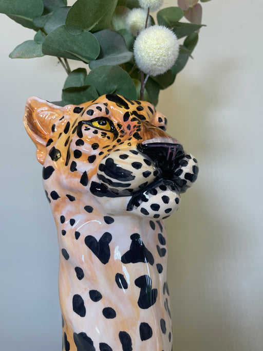 Stems Flower Vase, Tall, Ceramic, Leopards Head 