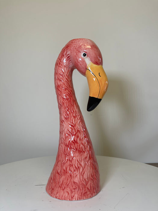 Flamingo Stem Bud Vase, Tall, Ceramic, Pink