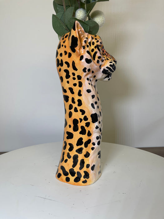 Stems Flower Vase, Tall, Ceramic, Leopards Head