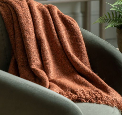 Melange Acrylic Throw Rust