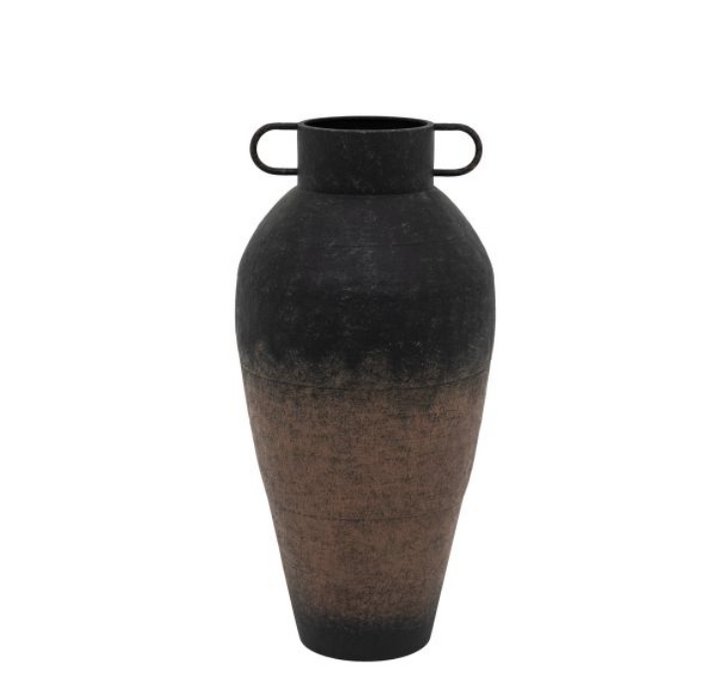 Rustic Black Ombre Metal Floor Vase - Large