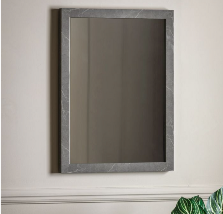 Romano Marble Design Wrapped Grey Rectangular Mirror