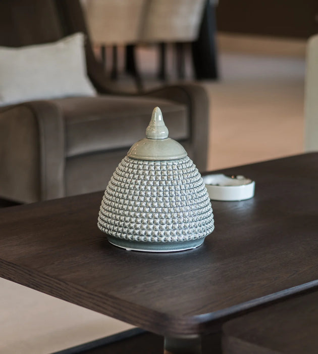 Aria Ceramic Grey Bobble Lidded Jar