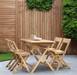 Lincoln Outdoor Folding Chair, Natural Acadia Wood, Set of 2