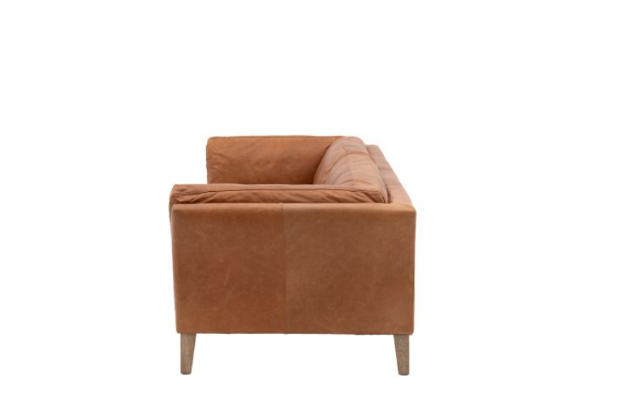 Elegant Brown Leather 3 Seater Sofa - Timeless Comfort and Style