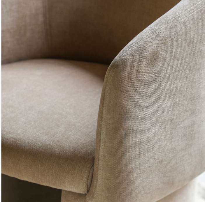 Finsbury Curved Tub Dining Chair in Cream Fabric