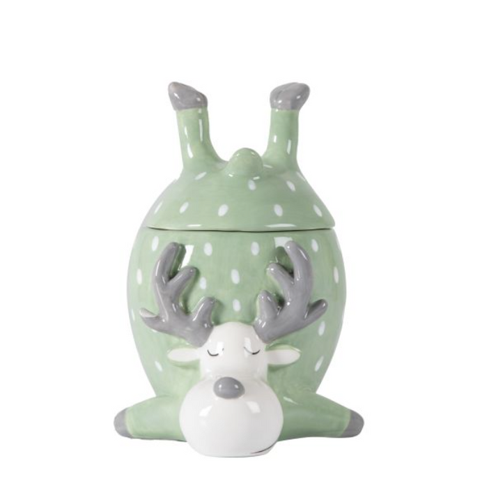 Cute Green Reindeer Storage Pot