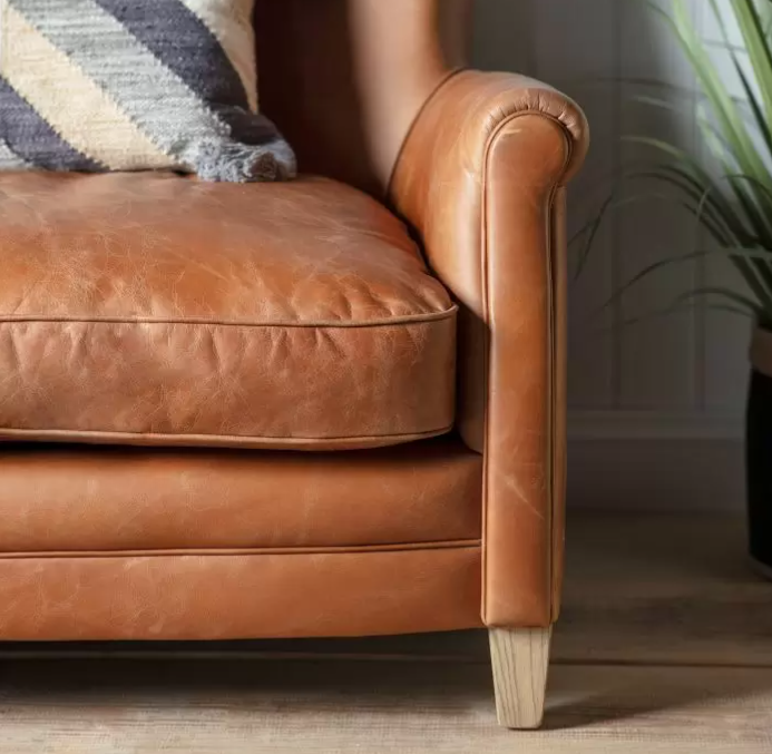 Mr. Paddington 2-Seater Sofa and Matching Armchair Set in Vintage Brown Leather