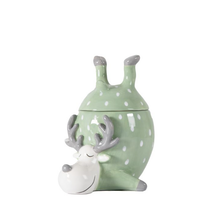 Cute Green Reindeer Storage Pot