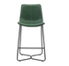 Hawking Deep Green Leather Upholstered Curved Stool