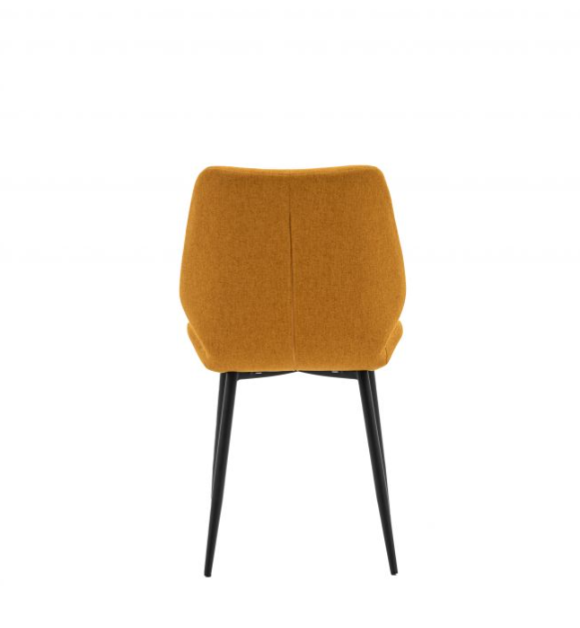 Set of 2 Willis Mid-Century Inspired Dining Chairs in Saffron Yellow