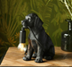 Labrador Puppy  Black Table Lamp