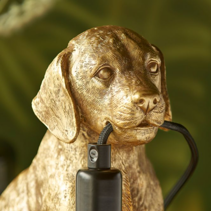 Labrador Puppy  Gold Table Lamp ( Due Back In 28/12/24 )