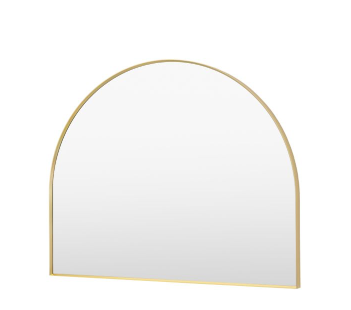 Holworth Overmantle Semi-Circle Mirror with Thin Gold Frame