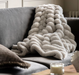 Ribbed Faux Fur Throw Natural