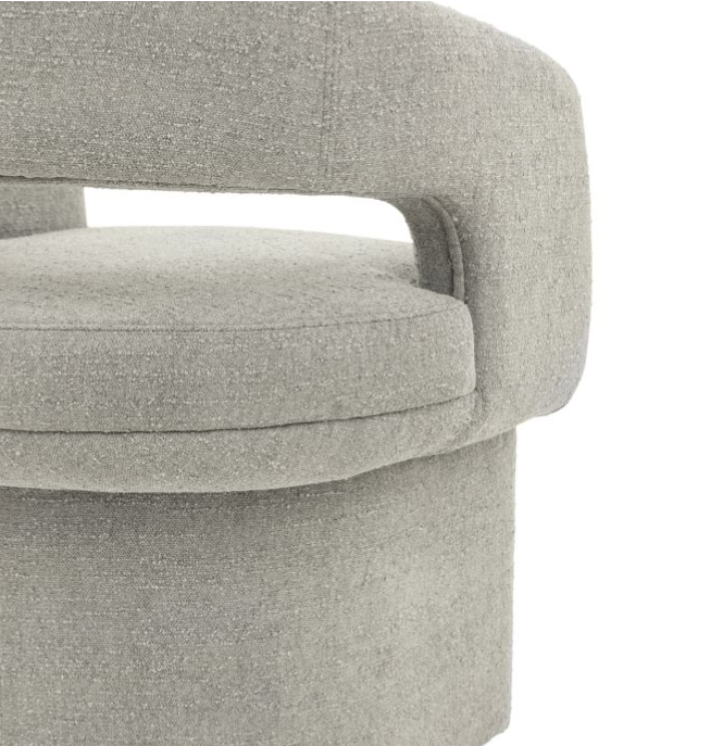 Sloane Curved Back Contemporary Dining Chair in Grey Boucle ( Due In 20/11/24 )