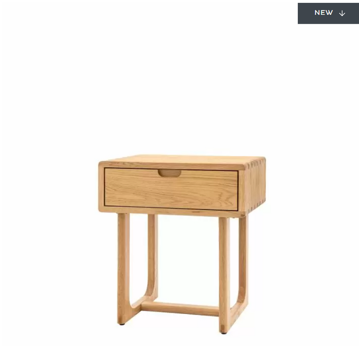 Worthington Bedside Table, Natural Oak, 1 Drawer