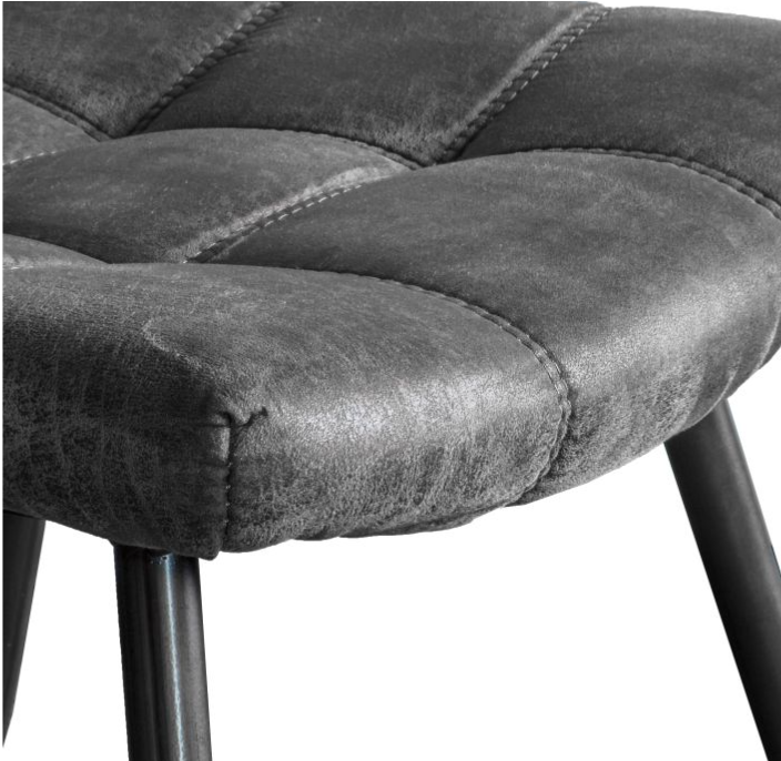 Ravenna Dark Grey Leather Dining Chair (Set of 2)