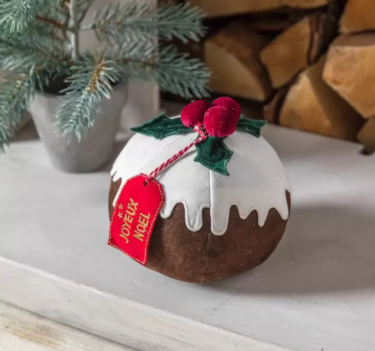  Christmas Pudding Doorstop Brown & White