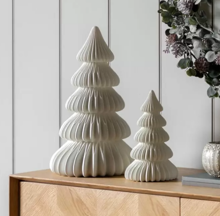 Pearly White Christmas Tree Large 2pk