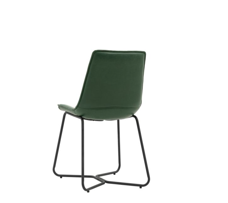 Hawking Curved Design Seating Green Leather Dining Chair ( Due In  20/11/24 )