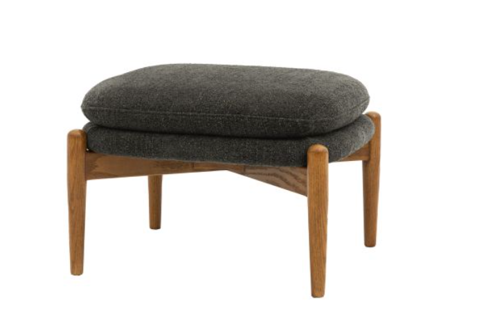 Datsun Charcoal Upholstered Footstool