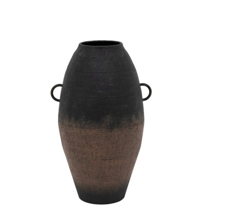 Rustic Black Ombre Metal Floor Vase - Small