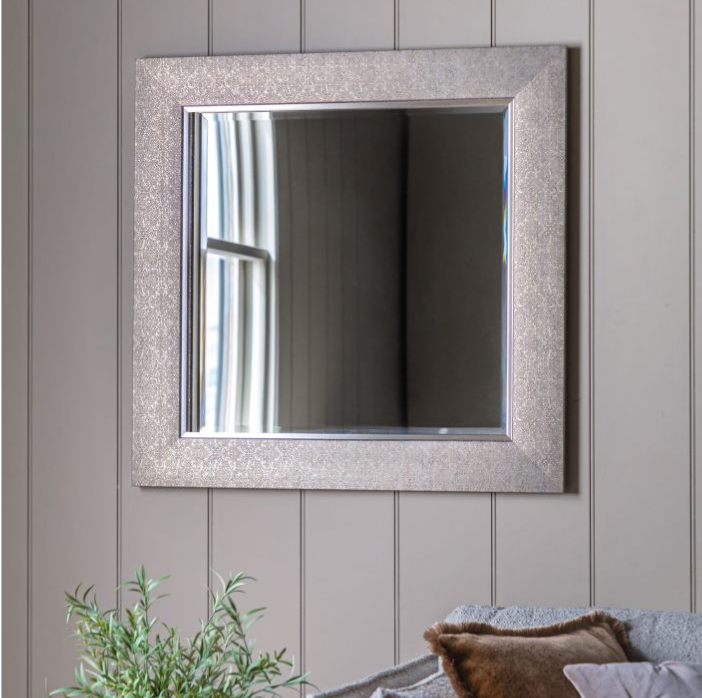 Delhi Elegant Square Mirror with Intricate Patterned Frame