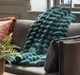 Ribbed Faux Fur Throw Teal