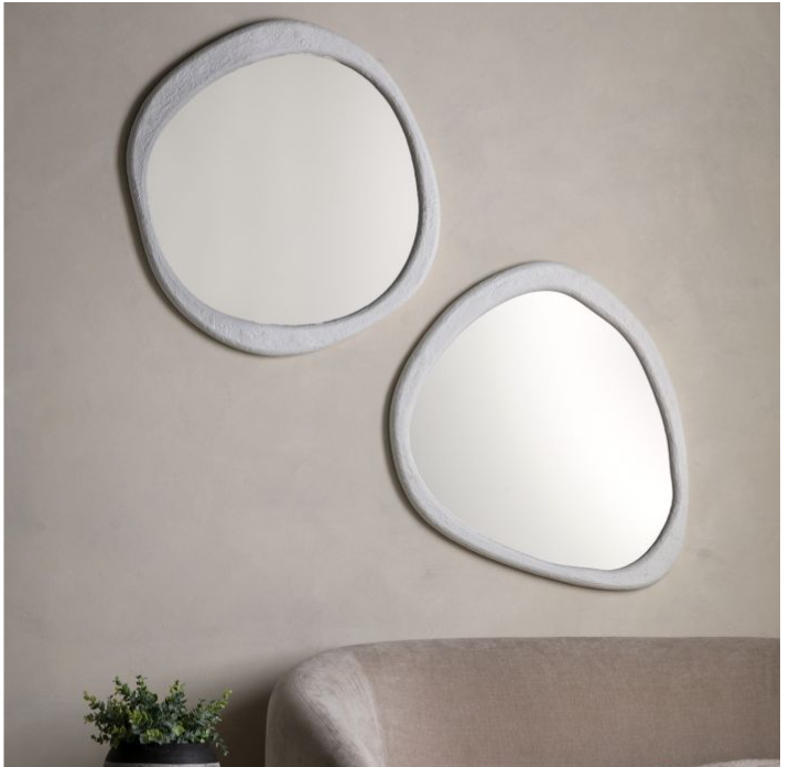 Como Pebble Industrial Organic Round Mirror