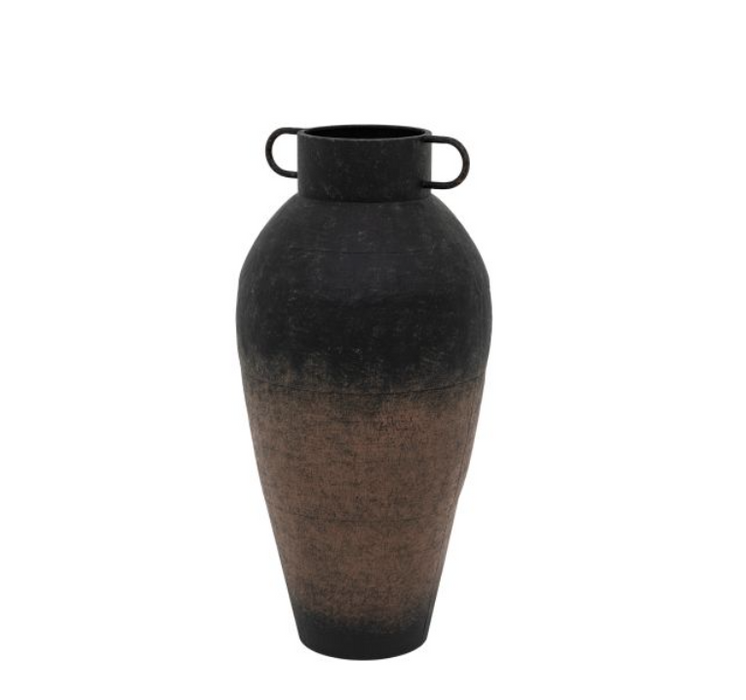 Rustic Black Ombre Metal Floor Vase - Large