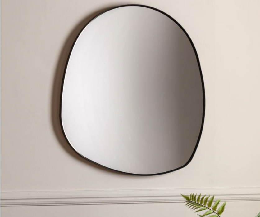 HolworthPebble-Shaped Black Frame Mirror