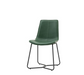 Hawking Curved Design Seating Green Leather Dining Chair