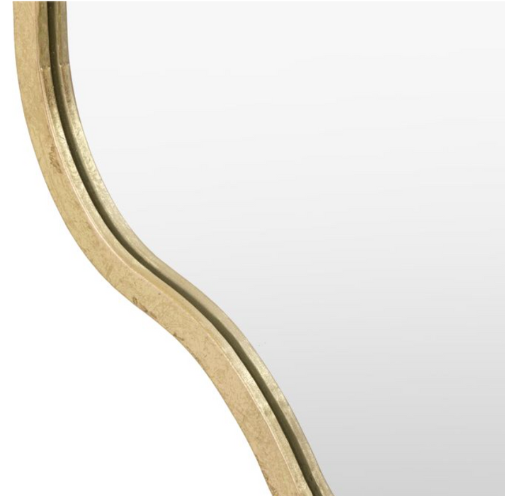 Sloane Wavy Edge Gold Round Metal Wall Mirror - 82cm