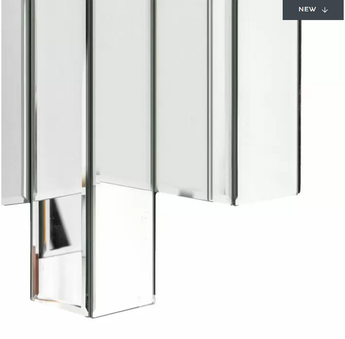 Almada statement Mirror, Abstract Panels, Silver, Metal Frame, Art Deco