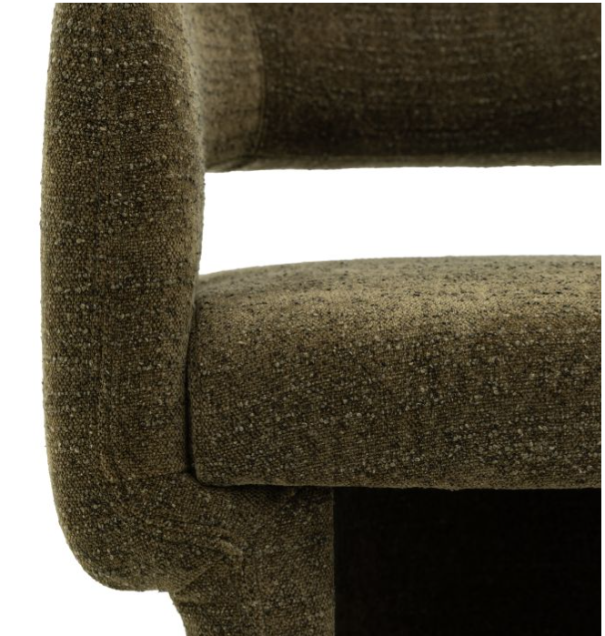 Sloane Curved Back Contemporary Dining Chair in Green Boucle ( Due In  20/11/24 )