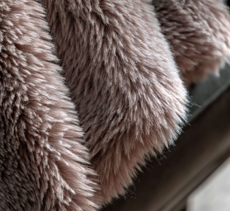 Juniper Faux Fur Mauve Throw Small