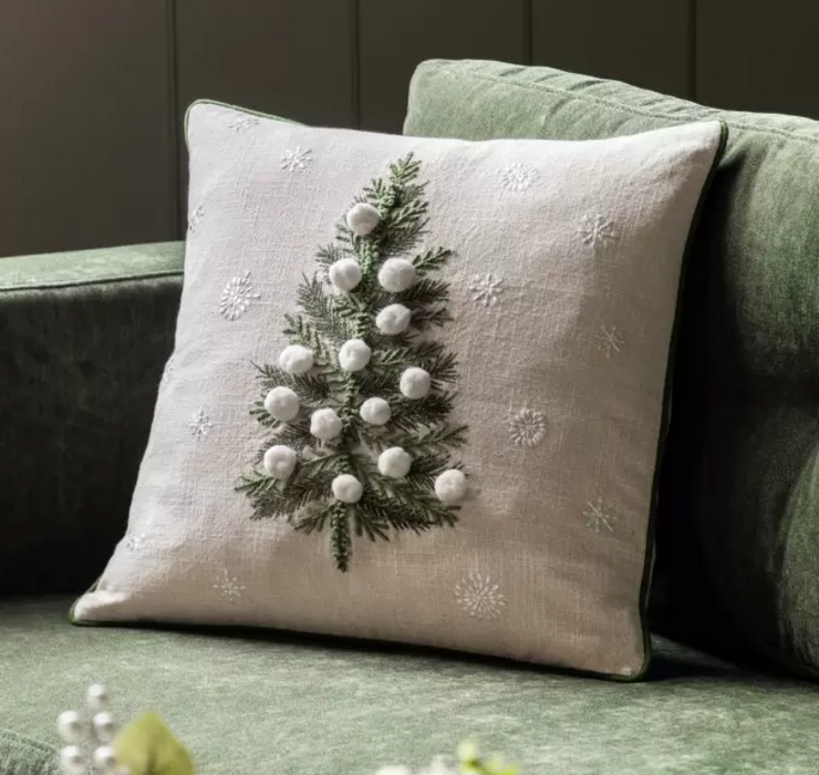  Embroidered Forest Xmas Tree Cushion