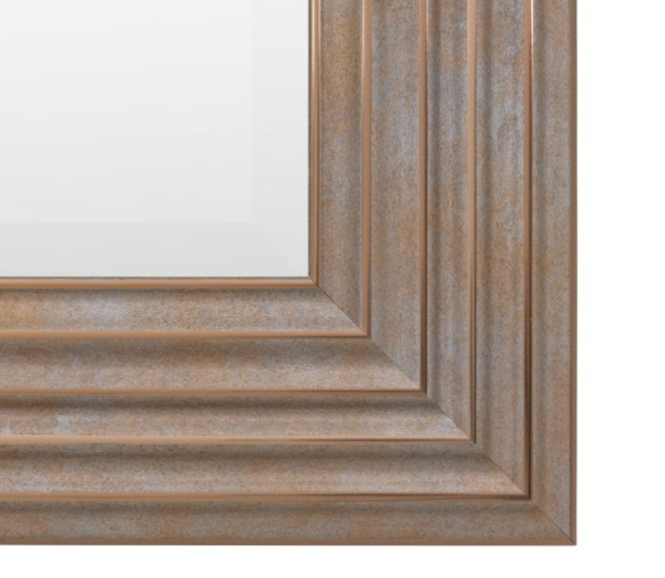 Whitechapel Rustic Gold Ridged Square Wall Mirror