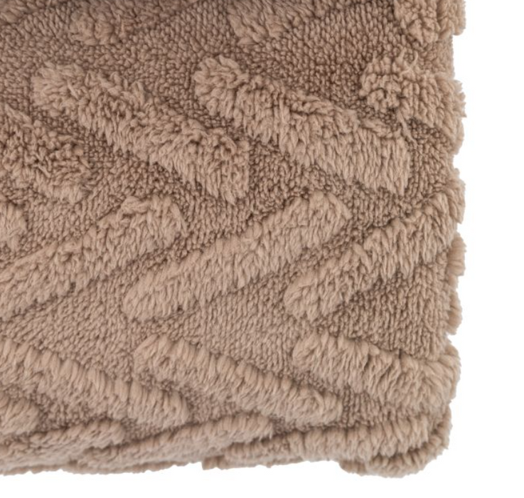 Herringbone Sherpa Throw Taupe ( Due In 03/11/24 )